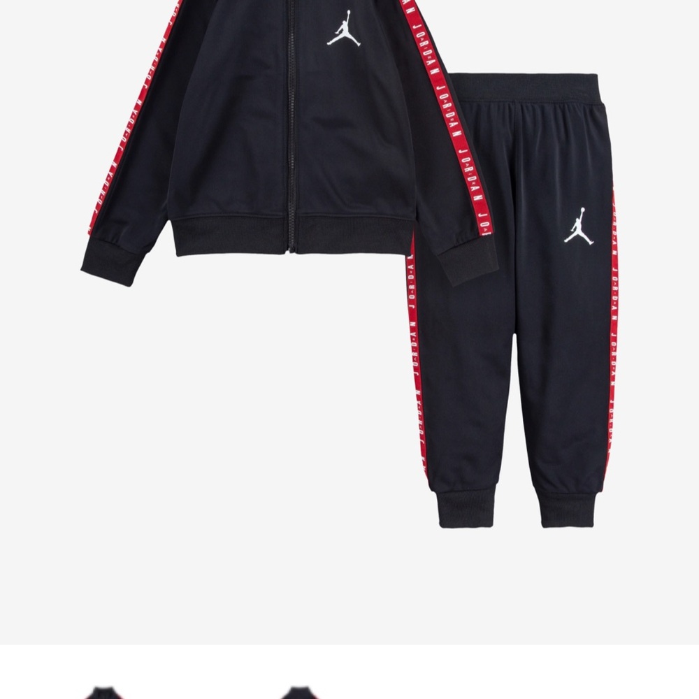 Jordan Kids Black and Red Sweatpants Set